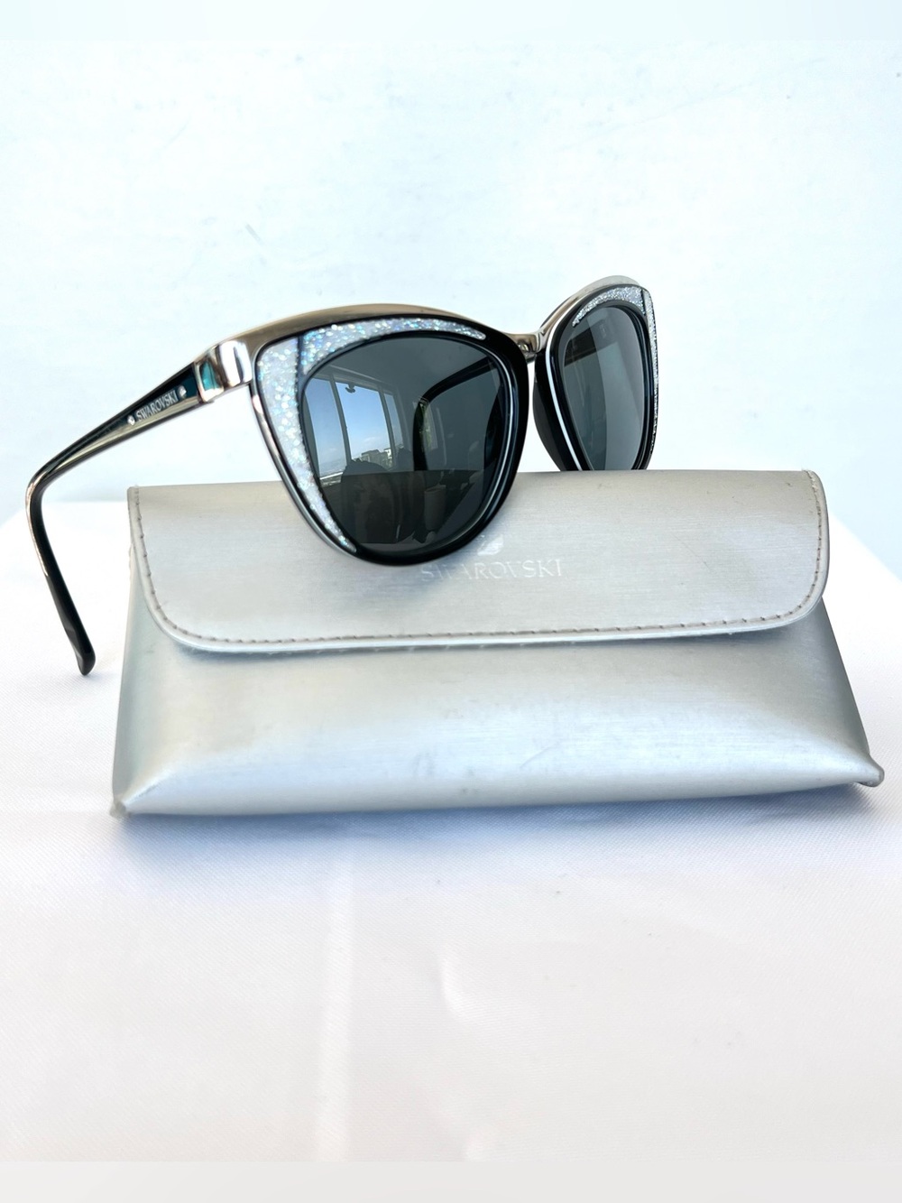 SWAROVSKI DIVA Italy SW 61 05B Cat Eye BB Glitter Frames Eyewear Glasses